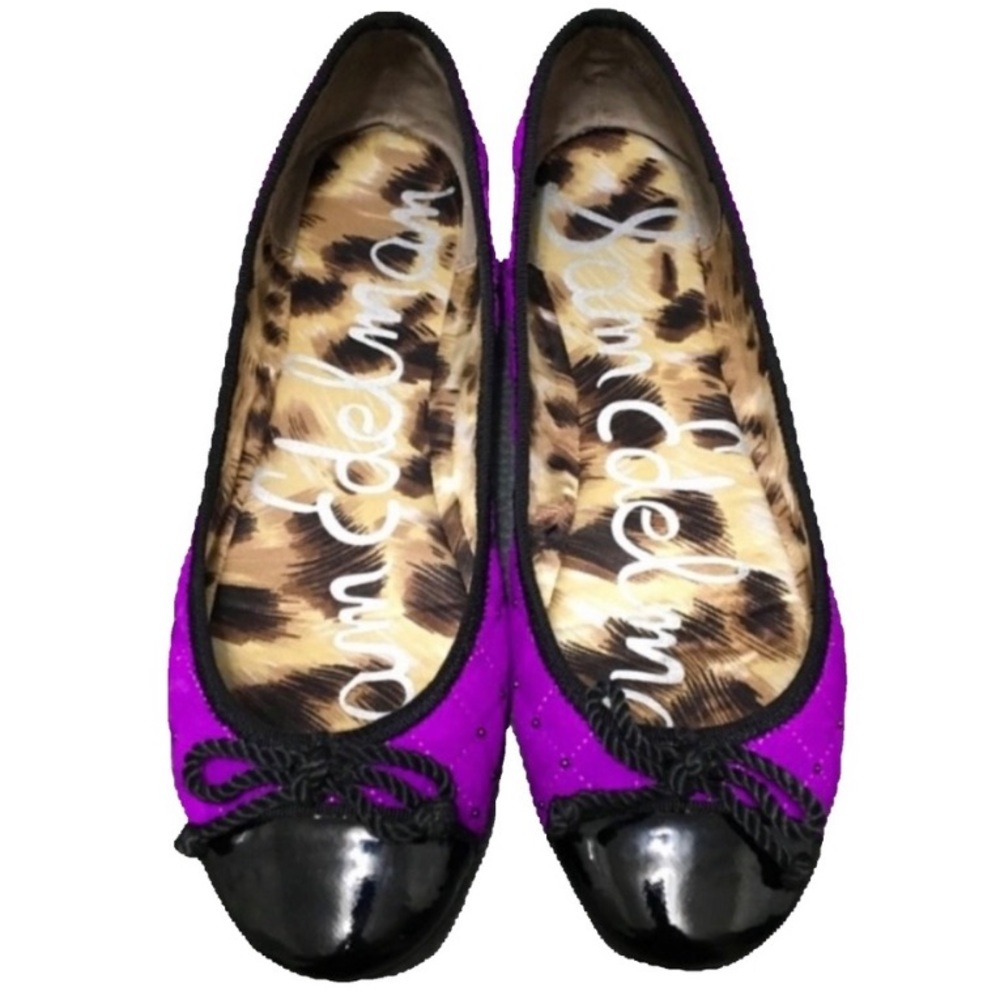 Sam Edelman Suede Calypso Patent Quilted Ballet Flats 7.5M
